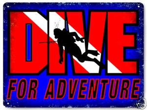 SCUBA DIVING DIVER METAL SIGN vintage style sport water HAWAII wall decor 234 - Picture 1 of 1