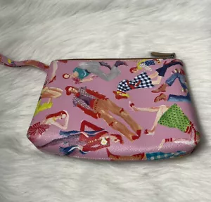 Sydney Love Art Print Pink Cosmetic Bag Travel Wristlet Art to Wear - Picture 1 of 8