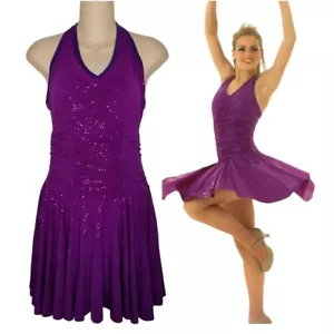 3er Set Swing Out Kinder XL Tanzkostüm lila lyrisch Pailletten Ballett Steppkleid - Bild 1 von 7