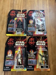 Star Wars Episode 1: Darth Maul, Gasgano, Watto & Obi-Wan Kenobi Figures, New - Picture 1 of 12