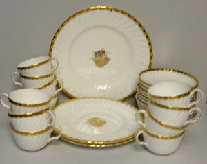 Minton GOLD CROCUS 26 Piece Set Dinner Luncheon Plates, Cups Saucers - Picture 1 of 5