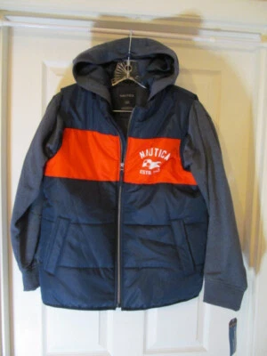 Chaqueta con Capucha Nautica Fiberfill Resistente al Agua para Niño, Azul Marino Talla L (14/16) Foto 1 de 4