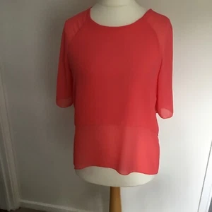 STUNNING JAMES LAKELAND MADE IN ITALY CORAL DOUBLE LAYER LAGENLOOK TOP M 12 BNWT - Picture 1 of 11