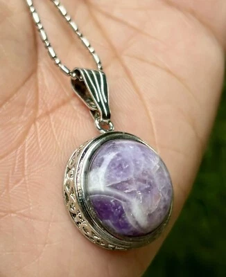 Medallón Colgante Moda Jade Amatista Relleno de Oro Blanco CADENA SURTIDA GRATIS #4 Foto 1 de 4