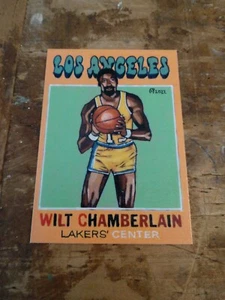 Basketball Art Card Print of Wilt Chamberlain 72, Los Angeles Lakers - Picture 1 of 2