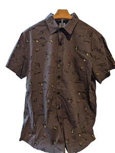 Disney Shirt Size L Timon Pumbaa Lion King Pride Land Outfitters Button Up Gray - Picture 1 of 4