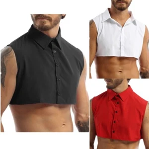 Para hombres Cuello Falso Informal Media Camisas Cuello Falso Camiseta Muscular Prendas para el torso Camisetas Elegantes - Imagen 1 de 21