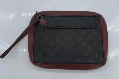 Bolso de mano deportivo Louis Vuitton Pochette LV monograma cuero marrón vintage Foto 1 de 4