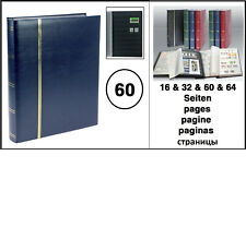 Briefmarkenalbum Blau 60 schwarze Seiten Einsteckalbum Einsteckbuch LOOK 1154-4