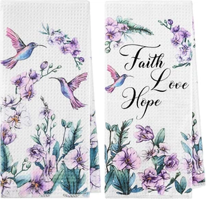 Hummingbird Gifts for Women Kitchen Dish Towels, Spring Hummingbird Kitchen Deco - Picture 1 of 12