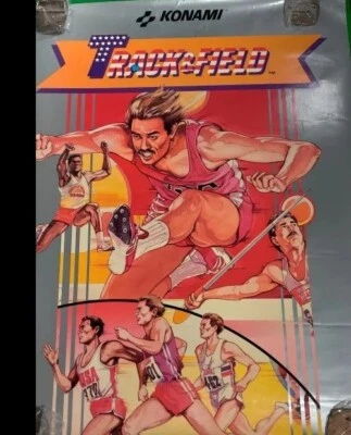 Vintage 1987 Konami Track & Field NES Poster Rare Nintendo Video Game Promo Art - Image 1 of 4