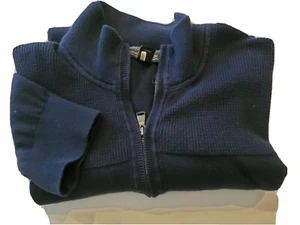 Men's BANANA REPUBLIC Blue Size L 1/4 Zip Cotton/Cashmere Luxury SweaterA76* - Picture 1 of 5
