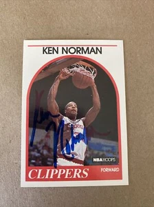1989-90 NBA Hoops Ken Norman #162 Los Angeles Clippers Signed Auto - Picture 1 of 7