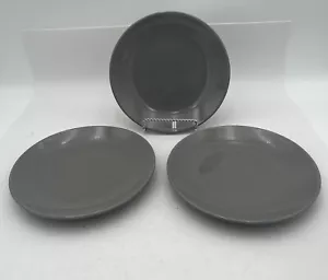 Used Room Essentials Stoneware Salad Plates x 3 Grey Dessert Target - Picture 1 of 7