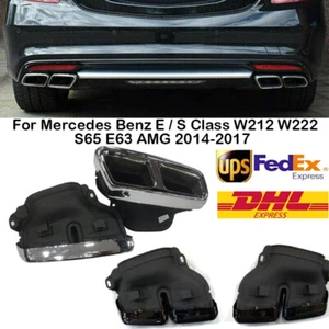 Car Exhaust Tailpipe Muffler For Mercedes Benz E S Class W212 W222 S65 E63 AMG - Picture 1 of 10