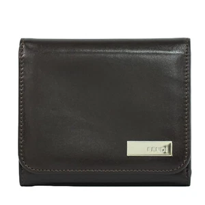 Cartera compacta FENDI de cuero triple pliegue marrón - Imagen 1 de 10