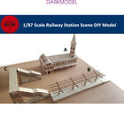 1/87 Scale Railway Station Platform Diorama Scene DIY Wooden Assembly Model Kits