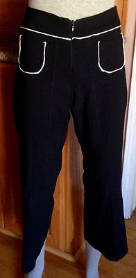 Pantalones capri cortos Nana Baila Paris negro blanco con 2 bolsillos delanteros talla 2 Foto 1 de 4