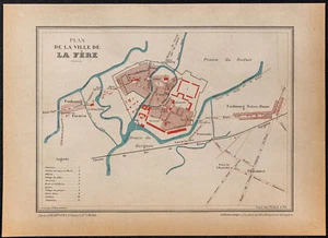 1896 - La Fere All'Interno Di Aisne - Piantina Antico Di La Città - Antica Carta - Foto 1 di 5