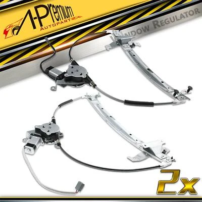 A-Premium 2Pcs Power Window Regulator w/ Motor Rear for Lincoln Town Car 90-93 - Image 1 of 4