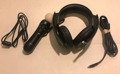 sony playstation wireless headset & Motion Controller  (untested) - Image 1 of 4