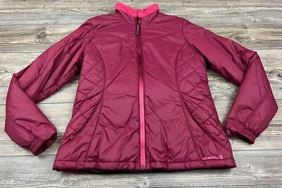 Merrell Primaloft Womens Jacket Red Sz L Quilted Full Zip Nylon Spring/Fall - Image 1 of 4