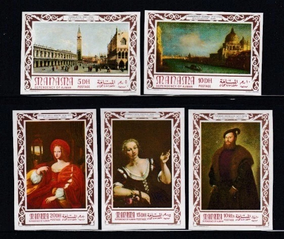 MANAMA Italian Master Paintings MNH juego imperforado Foto 1 de 1