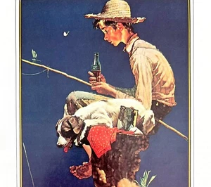 Coca Cola Norman Rockwell 1979 Advertisement Fishing Vintage Repro DWKK14 - Picture 1 of 2