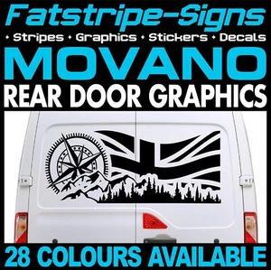 to fit VAUXHALL MOVANO UNION JACK FLAG STICKERS GRAPHICS CAMPER VAN MOTORHOME - Picture 1 of 2