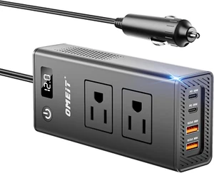 200W Car Power Inverter 12V to 110V, DC to AC Converter with 20W USB-C & USB QC - Picture 1 of 8
