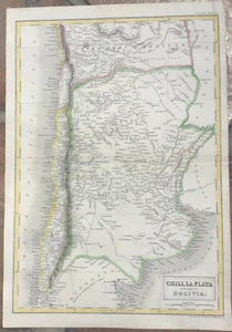 1846 Fine Antique Map - "CHILI, LA PLATA and Part of BOLIVIA" - Sidney Hall - Picture 1 of 3