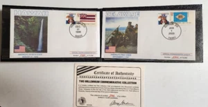 TWO MILLENNIUM COMMEMORATIVE COLLECTION, DELAWARE & HAWAII FIRST DAY COVERS - Picture 1 of 3