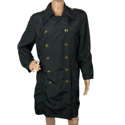 INC Midi Trench 大衣雨衣双排扣豌豆外套 XL 航海 — 第 1/4 张图片