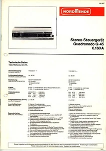 Service Manual Nordmende Quadronado Q-45  Original,  6.160 A - Bild 1 von 1