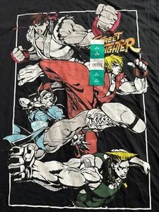 Camiseta Street Fighter Cast Action Shots Para Hombre Gráfica Negra SS Talla XL NUEVA - Imagen 1 de 4