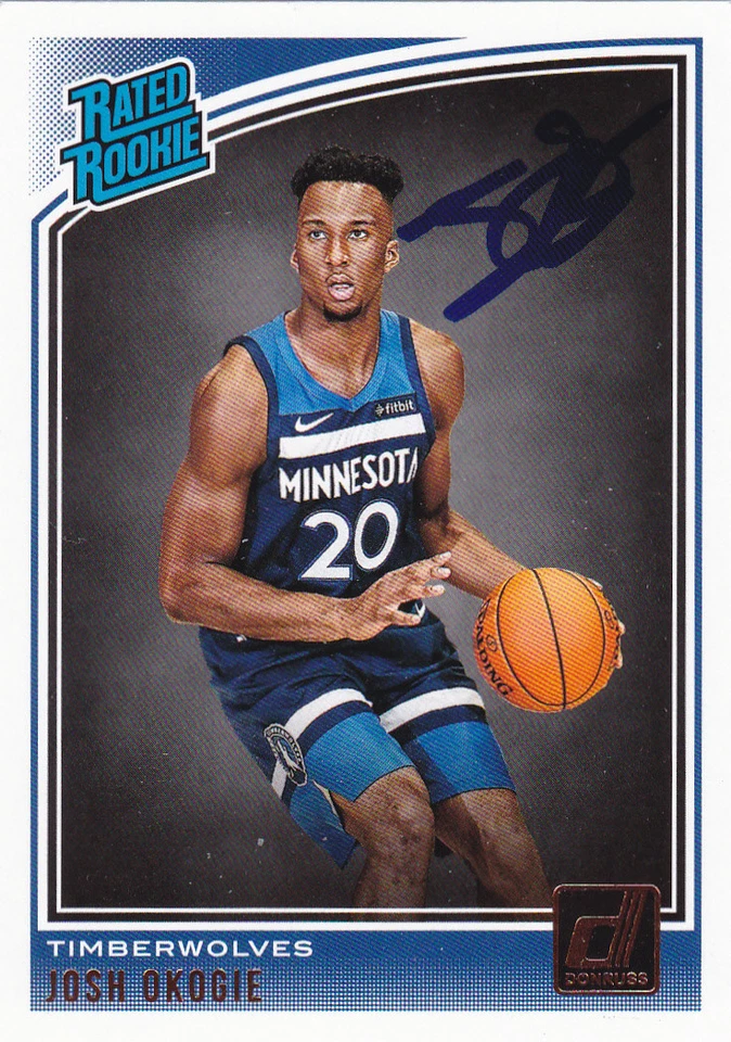 JOSH OKOGIE MINNESOTA TIMBERWOLVES SIGNED ROOKIE CARD CHARLOTTE HORNETS SUNS - Image 1 of 1