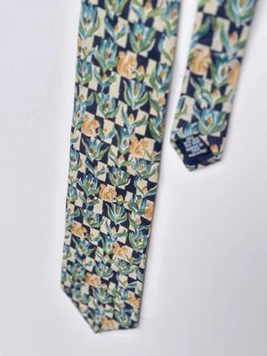 Ungaro Paris Men's Neck Tie 100% In Italy Abstract floral with squirrels - Image 1 of 4