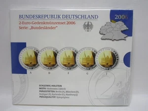 Juego de monedas - 2 € juego de monedas conmemorativas 2006 ADFGJ "Holstentor, Lübeck" PP en bl.  GS8317 - Imagen 1 de 2