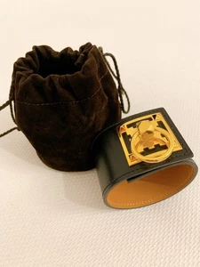 Authentic Hermes Bracelet Cuir Creneau Vea Noir - Bild 1 von 7
