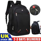 Black+Backpack+Rucksack+Large+Mens+Womens+Bag+Travel+Work+School+Hiking+Sports