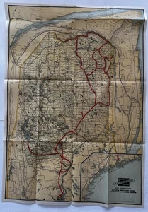 Bangor & Arrostook RR Maine Jagd & Angeln Karte um 1920 große detaillierte Farbe - Bild 1 von 11