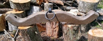 Antique Wooden Primitive Farming Original Double Oxen Ox Yoke 55in Painted - Image 1 of 4