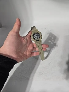 Casio W-737H  WR 100m Digital Vibration Alarm Watch Works Great Army Green  - Picture 1 of 9