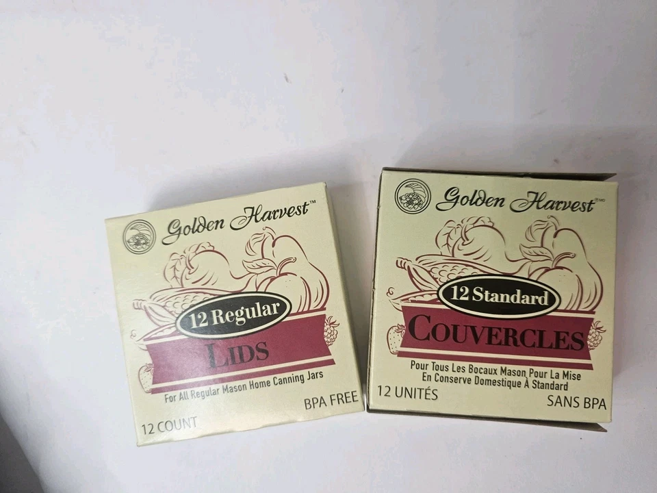 2 cajas - Tapa de enlatado bucal regular Golden Harvest - Pack de 12 Foto 1 de 1