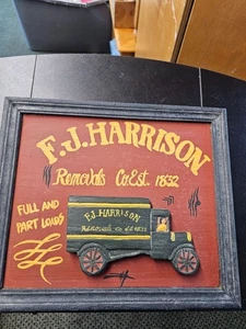 VINTAGE F.J HARRISON HOLZRAHMEN KUNSTWERK 13X11 - Bild 1 von 9