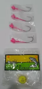 H&H Coastal Tackle 1oz Jig Heads 4 Total - NEW HiVIS Neon Pink Big Game Strong - Picture 1 of 7