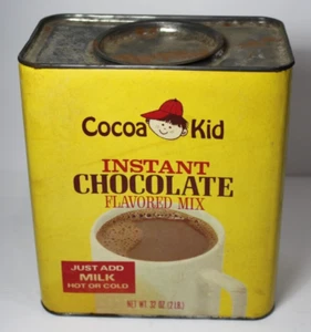 1970s Vintage Cocoa Kid Chocolate Tin Aldi Grocery Store Tin Burlington Iowa Tin - Picture 1 of 22