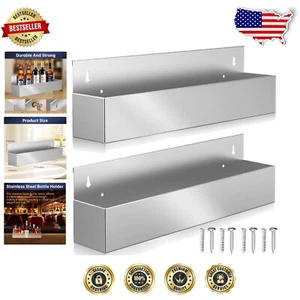 22-Inch Stainless Steel Liquor Bottle Holder Rack - 2-Pack for Bars & Kitchens - Picture 1 of 8
