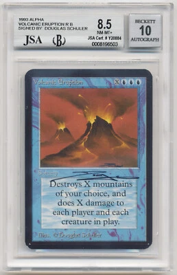 Graded Signed Volcanic Eruption BGS Alpha Artist Douglas Shuler 1993 MTG Magic! - Image 1 of 2