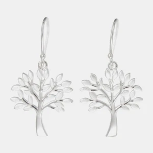 925 Silver Family Tree Hook Drop Dangly Earrings (d1032) RRP£32 - Picture 1 of 4